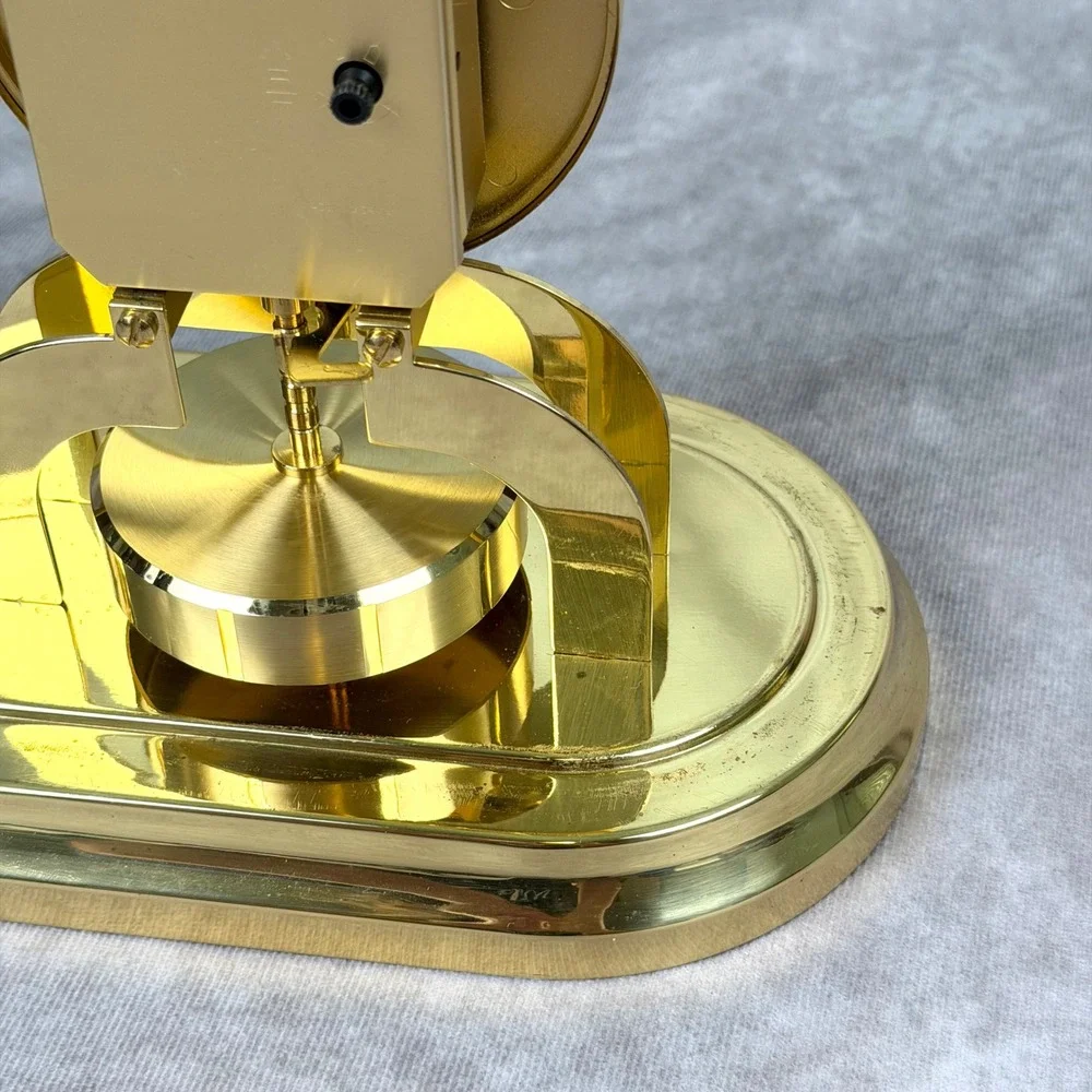 Vintage Haller Anniversary Clock Quartz Torsion Pendulum Brass Glass Dome  PARTS